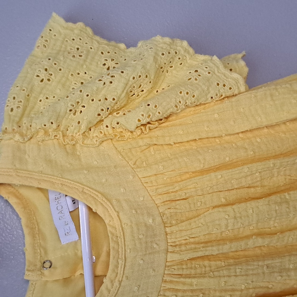 Rachel Zoe Boho Light Yellow Crochet Textured Dress Size 4T - Picture 4 of 8